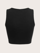 Star Sequins Crop Tank Top